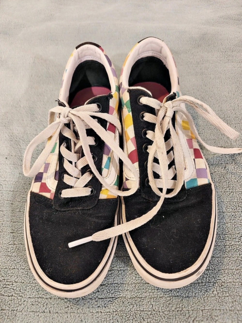 Vans Old Skool Crazy Checks Checkered Sneakers Black & Multicolor US 7.5